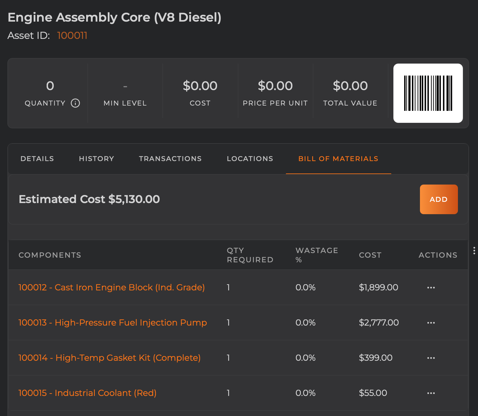 Bill of Materials Tracking
