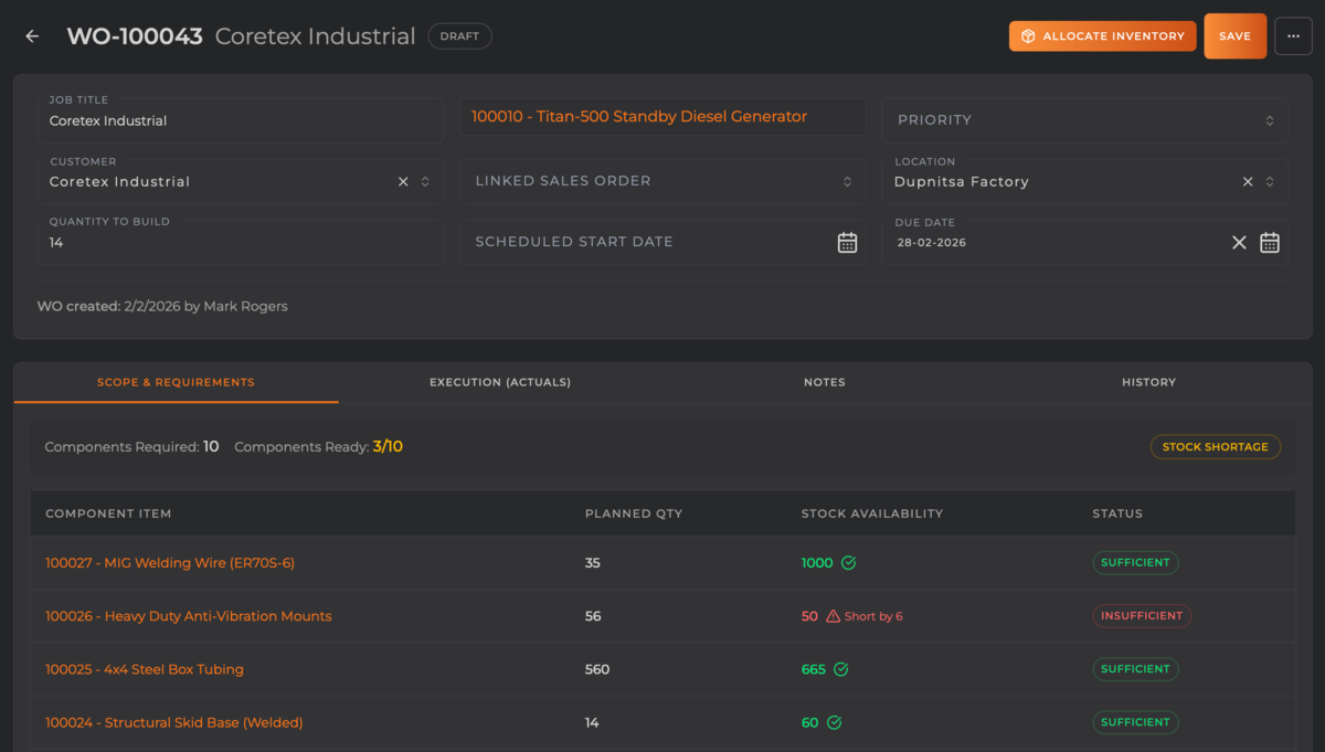 AssetBlaze Manufacturing